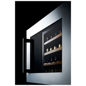 Summit 24 in. Undercounter Wine Cooler with Wood Racks, Single Temperature Zone & 28 Bottle Capacity - Stainless Steel, , hires
