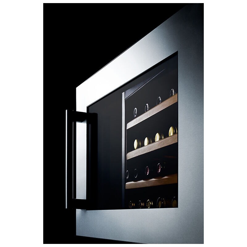 Summit 24 in. Undercounter Wine Cooler with Wood Racks, Single Temperature Zone & 28 Bottle Capacity - Stainless Steel, , hires