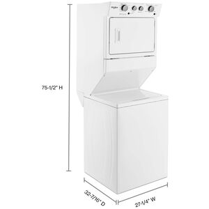 Whirlpool 27 in. Laundry Center with 3.5 cu. ft. Washer with 9 Wash Programs & 5.9 cu. ft. Gas Dryer & 4 Dryer Programs - White, , hires