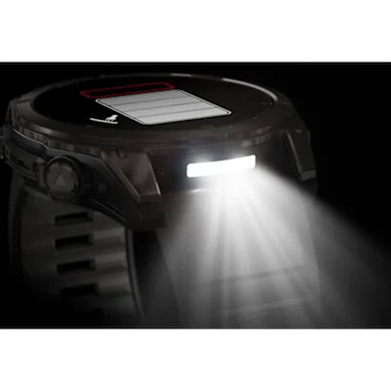 Garmin f nix 8 51 mm, AMOLED Smart Watch - Sapphire, Carbon Gray DLC Titanium with Black/Pebble Gray Silicone Band, , hires