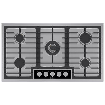 Bosch Benchmark Series 36in. Gas Cooktop with 5 Sealed Burners & Easy Cleaning - Stainless Steel | NGMP658UC