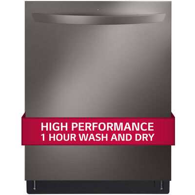 LG 24 in. Smart Built-In Dishwasher with Top Control, 42 dBA Sound Level, 15 Place Settings, 10 Wash Cycles & Sanitize Cycle - Black Stainless Steel | LDTH7972D