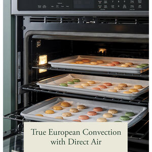 Cafe Professional Series 30 in. 10 cu. ft. Smart Top Control Electric Double Wall Oven with True European Convection - Matte Black, Matte Black, hires