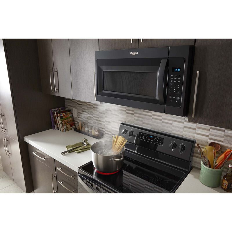 Whirlpool 30 in. 1.7 cu. ft. 1000W Over-the-Range Microwave with 300 CFM - Black, Black, hires