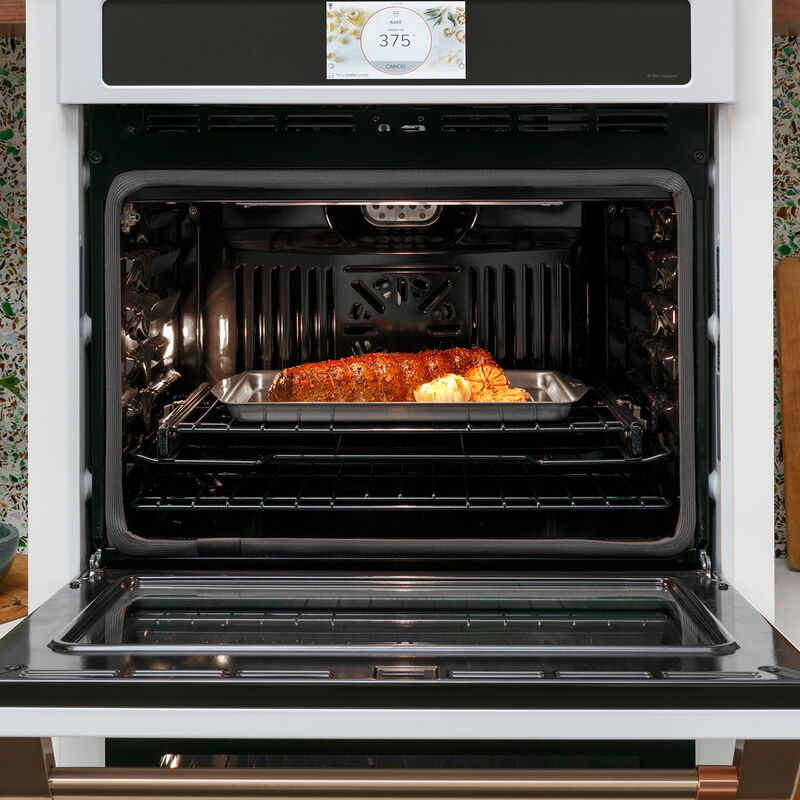 Cafe Professional Series 30 in. 5 cu. ft. Smart Electric Single Wall Oven with True European Convection - Matte White, Matte White, hires