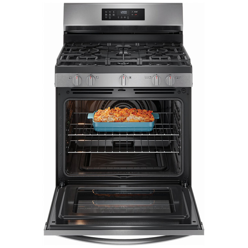 Frigidaire 30 in. 5.1 cu. ft. Air Fry Standard Convection Gas Range with 5 Sealed Burners - Stainless Steel, , hires