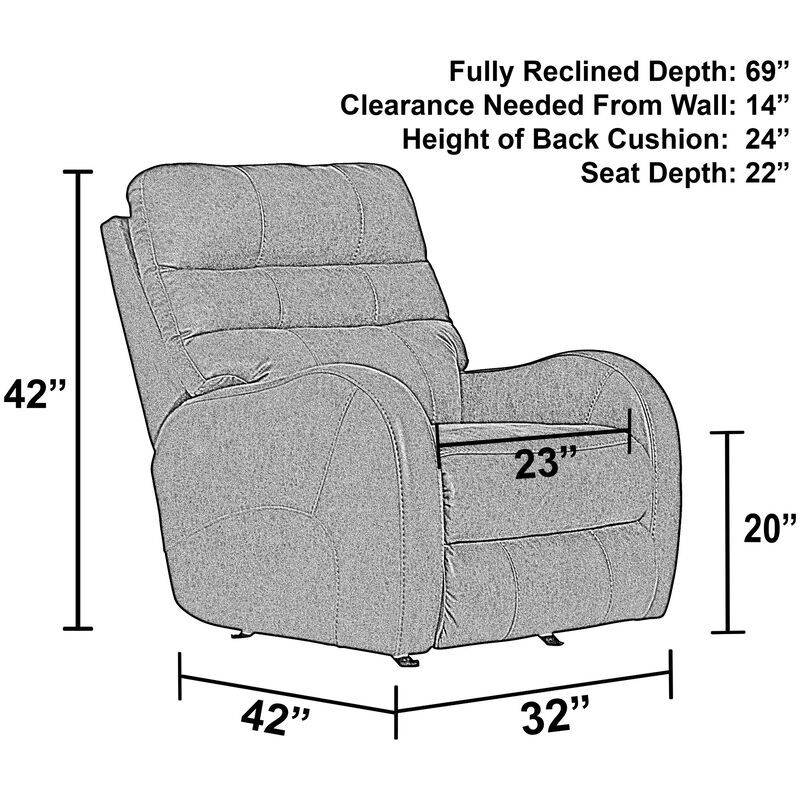 Catnapper Gadson Power Rocker Recliner - Steel, Steel, hires