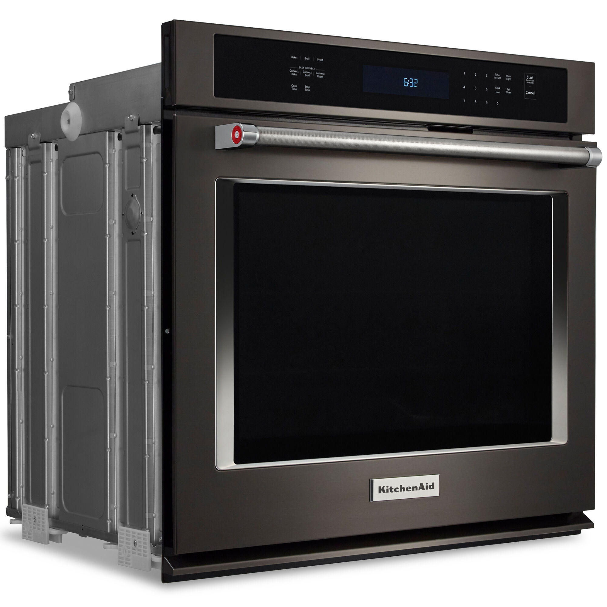 black stainless steel single wall oven