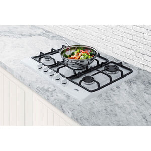 Summit 27 in. 5-Burner Natural Gas Cooktop - White, , hires