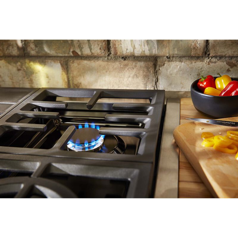 KitchenAid 30 in. 4-Burner Natural Gas Rangetop with Simmer - Stainless Steel, , hires