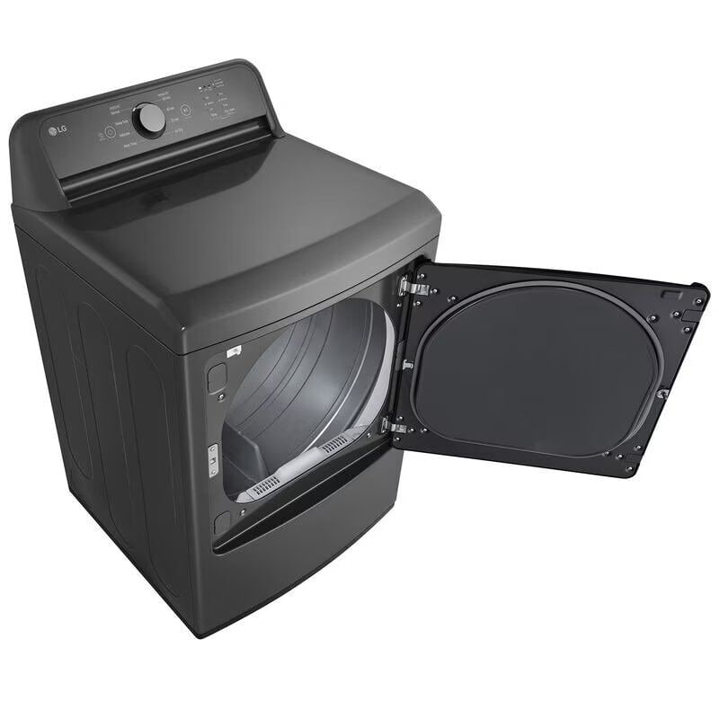 LG 27 in. 7.3 cu. ft. Electric Dryer with FlowSense Duct Clogging Indicator, LoDecibel Quiet Operation & Sensor Dry - Monochrome Gray, Monochrome Gray, hires