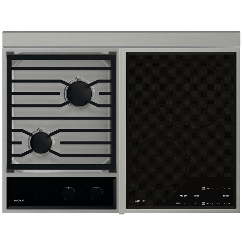 Wolf Transitional 15 in. 2-Burner Induction Cooktop with Simmer Burner & Power Burner - Stainless Steel, , hires