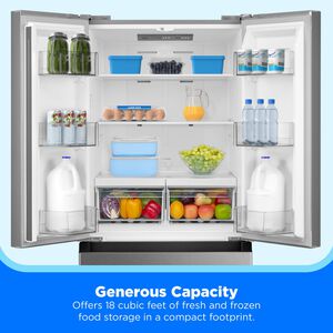 Midea 30 in. 18.4 cu. ft. French Door Refrigerator - Stainless Steel, , hires