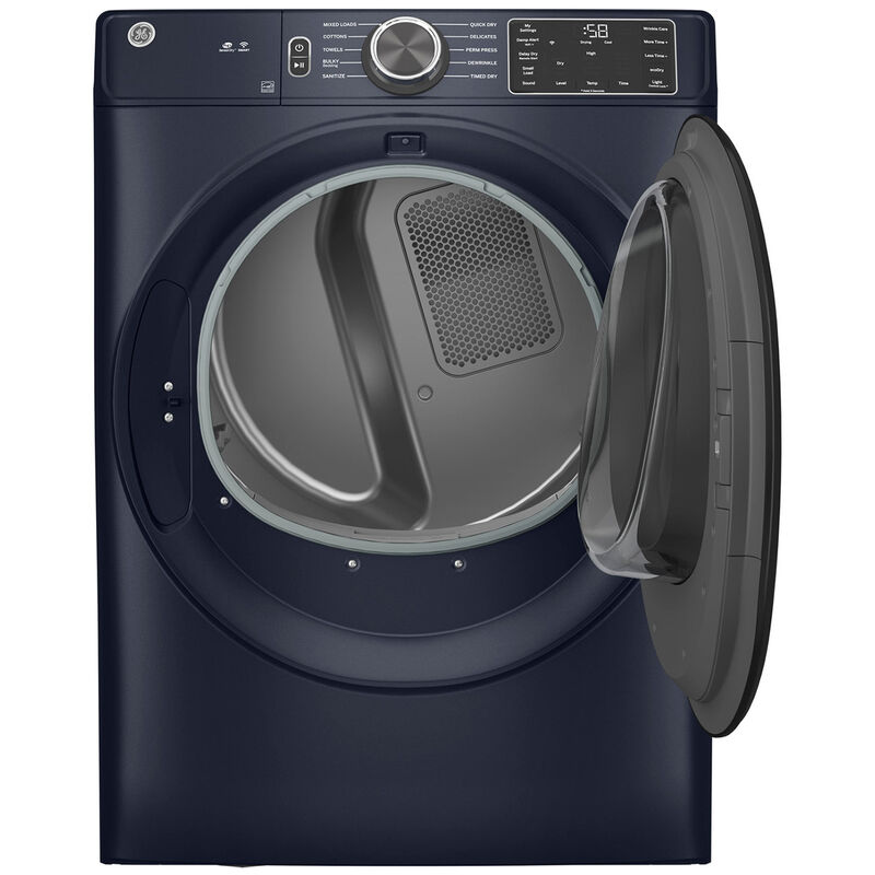 GE 28 in. 7.8 cu. ft. Smart Stackable Electric Dryer with Sanitize Cycle & Sensor Dry - Sapphire Blue, Sapphire Blue, hires