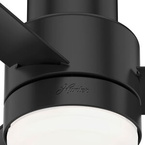 Hunter Casablanca 44 in. Gilmour Low Profile Damp Rated Ceiling Fan with LED Light Kit and Handheld Remote - Matte Black, Matte Black, hires