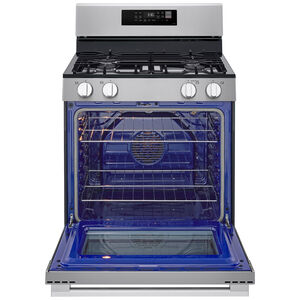 LG 30 in. 6.3 cu. ft. Smart Air-Fry True European Convection Gas Range with 4 Sealed Burners - Stainless Steel, , hires