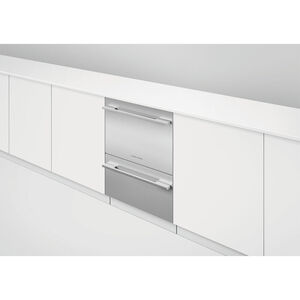 Fisher & Paykel Series 9 24 in. Smart Double Drawer with Top Control & 43 dBa Sound Level - Custom Panel Ready, , hires