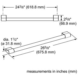 Thermador Professional 30 in. Handle for Refrigerators - Stainless Steel, , hires