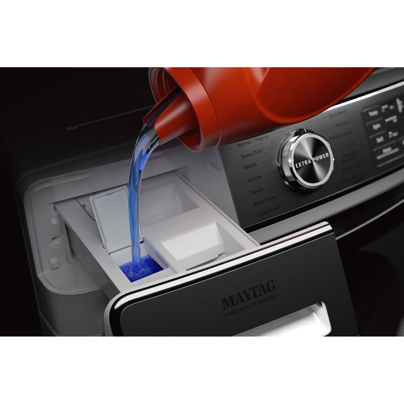 Maytag 27 in. 5.0 cu. ft. Smart Stackable Front Load Washer with Extra Power, 24-Hr Fresh Hold Option, Sanitize & Steam Wash Cycle - White, White, hires