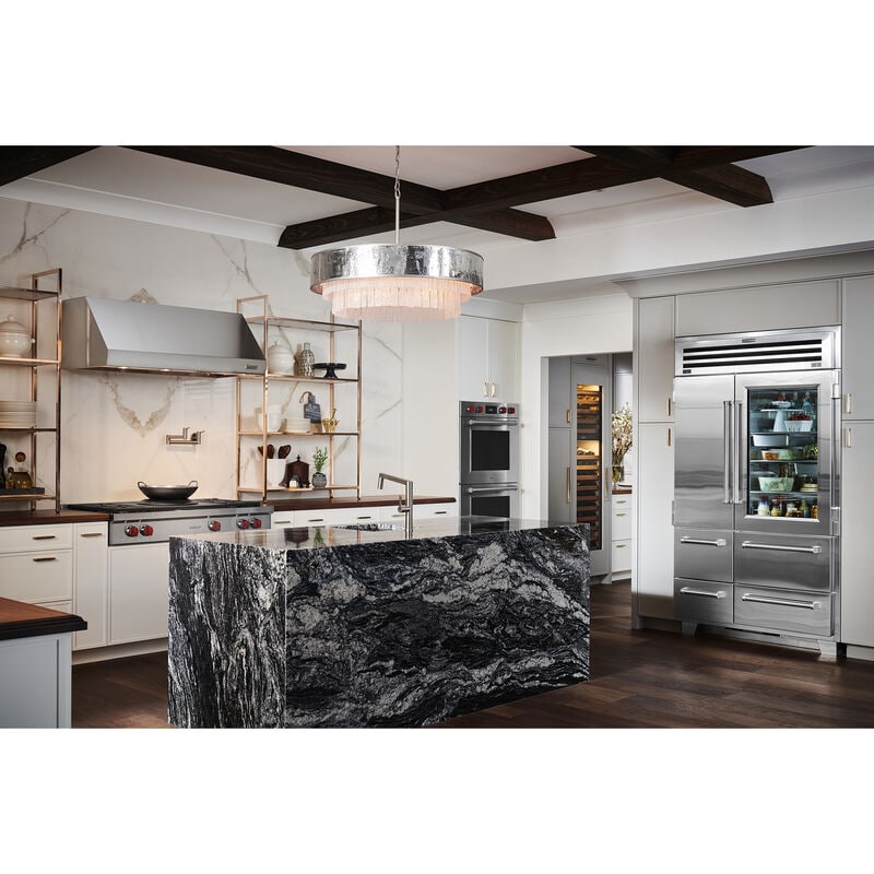 Sub-Zero Pro 48 in. 30.4 cu. ft. Built-In Smart Counter Depth 6-Door Side-by-Side Refrigerator with Glass Door & Ice Maker - Stainless Steel, , hires