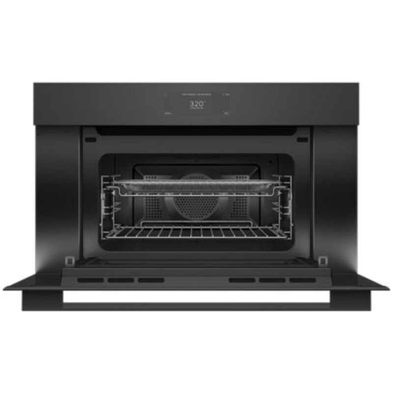 Fisher & Paykel Series 9 Minimal 30 in. 1.7 cu. ft. Smart Speed Electric Single Wall Oven with True European Convection - Black Glass, , hires