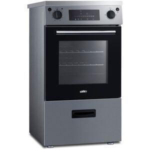 Summit 20 in. 2.0 cu. ft. Standard Convection Slide-In Electric Range with 3 Induction Burners - Stainless Steel, Stainless Steel, hires
