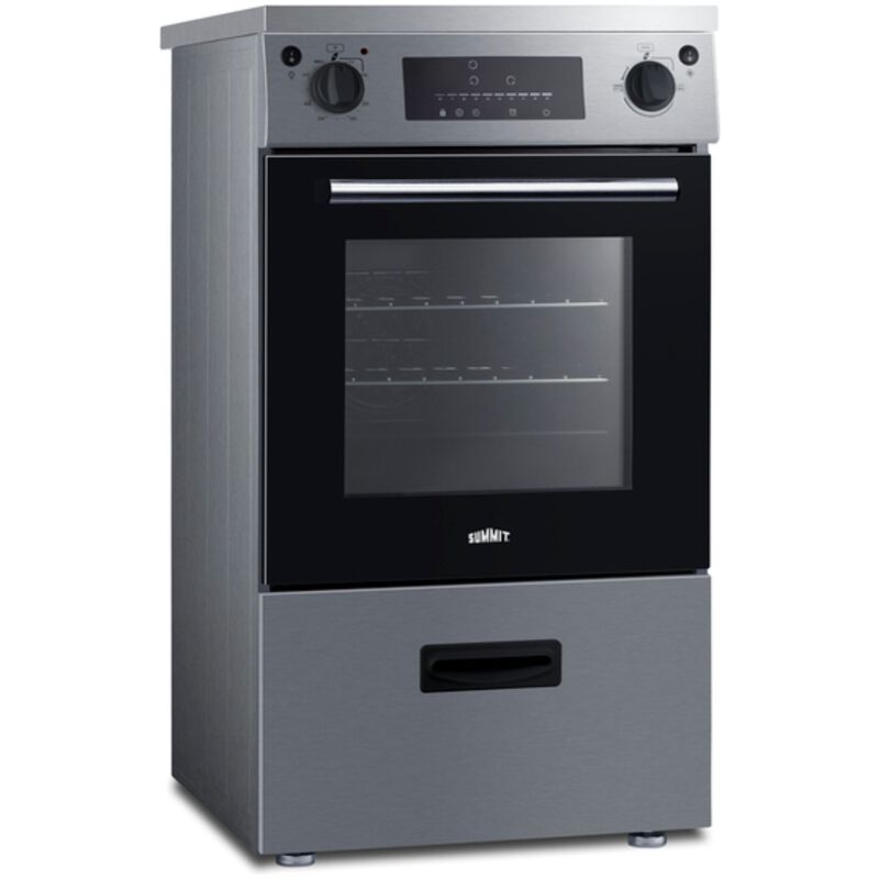 Summit 20 in. 2.0 cu. ft. Standard Convection Slide-In Electric Range with 3 Induction Burners - Stainless Steel, Stainless Steel, hires