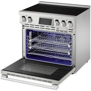 SKS 36 in. 6.3 cu. ft. Smart Air-Fry Standard Convection Steam Electric Range with 5 Induction Burners - Stainless Steel, , hires