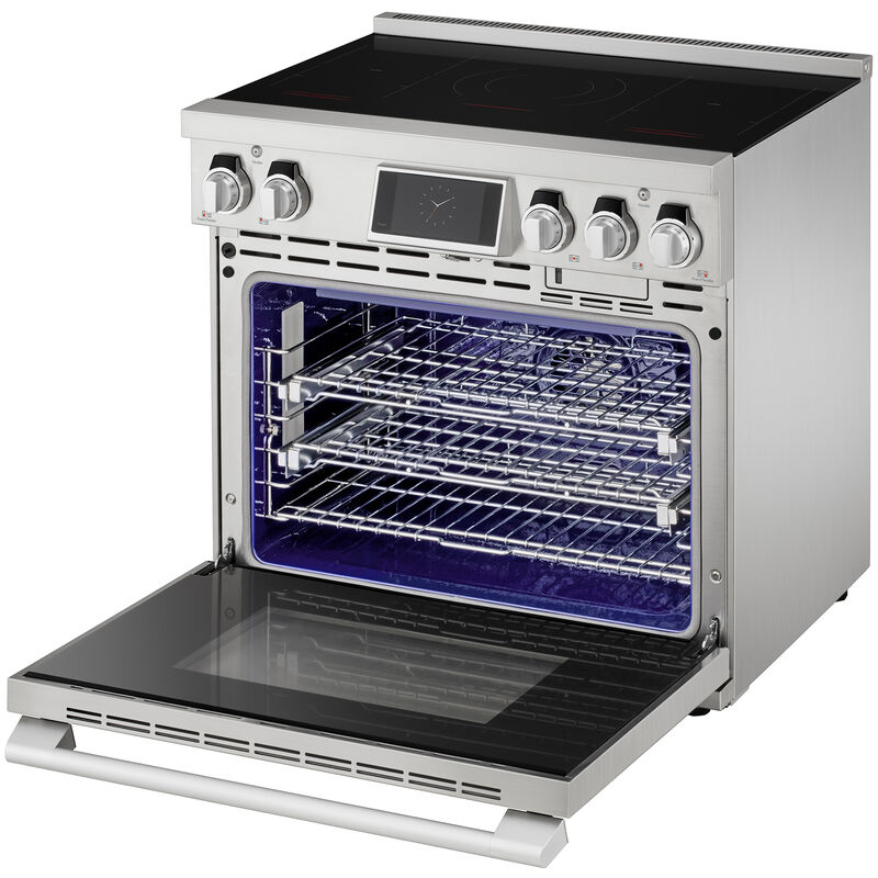 SKS 36 in. 6.3 cu. ft. Smart Air-Fry Standard Convection Steam Electric Range with 5 Induction Burners - Stainless Steel, , hires