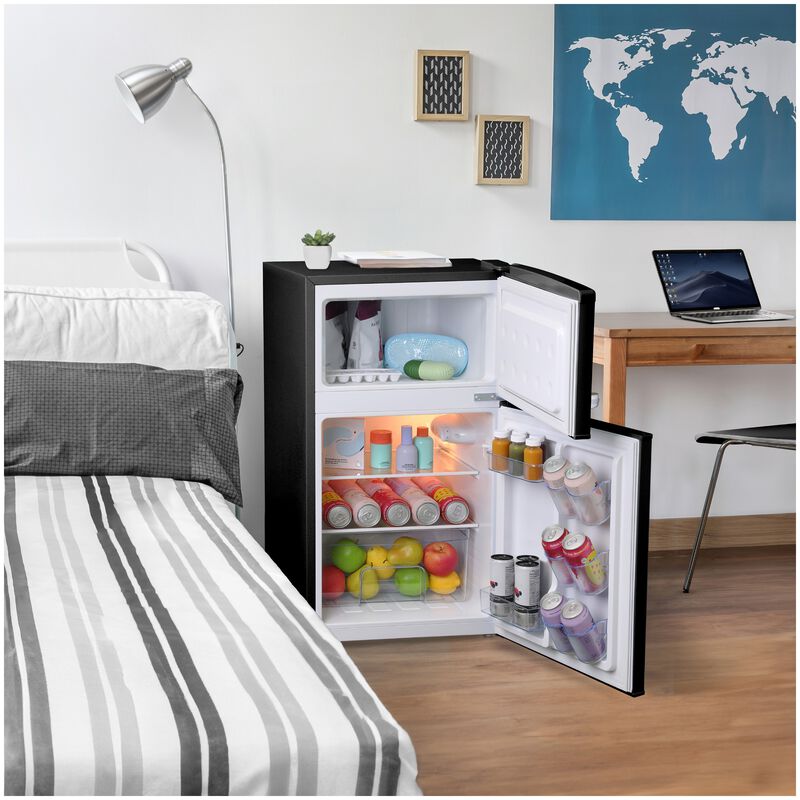 Avanti 18 in. 3 cu. ft. Mini Fridge with Top Freezer - Black, Black, hires