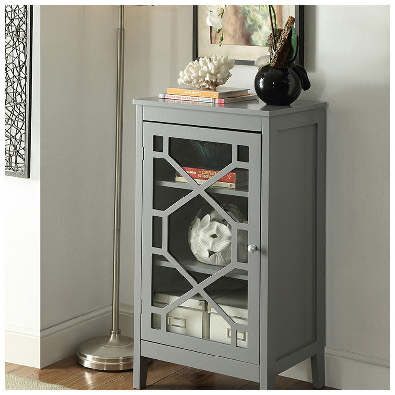 Hale 20" Glass Door Cabinet-Gray, , hires