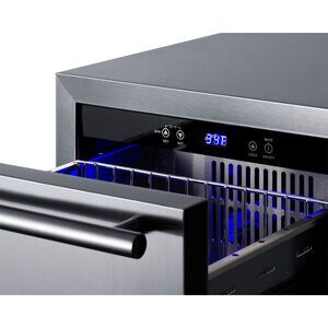 Summit 18 in. 3.4 cu. ft. Outdoor Double Refrigerator Drawers - Stainless Steel/Panel Ready, , hires