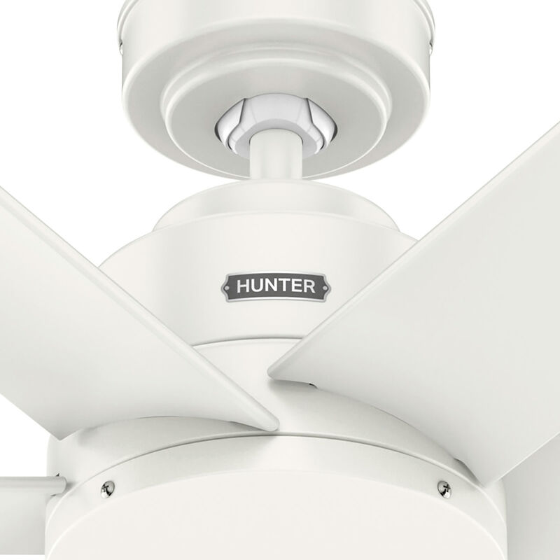 Hunter 52 in. Kennicott Damp Rated Ceiling Fan & Wall Control - Fresh White, , hires