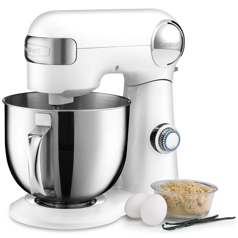Cuisinart Precision Master 12-Speed 5.5-Quart Electric Stand Mixer with Tilt-Head & 3 Attachments - White Linen, , hires