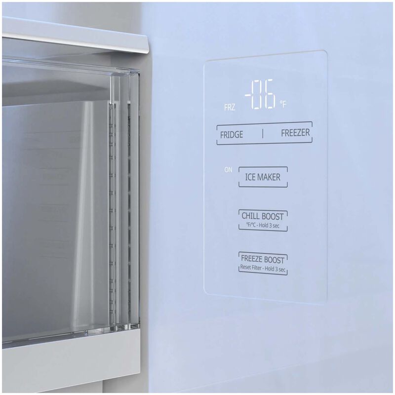 Sharp 36 in. 26.5 cu. ft. Counter Depth Garage-Ready French Door Refrigerator with Internal Water Dispenser - Stainless Steel, , hires