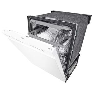 LG 24 in. Front Control Dishwasher with 48 dBa Sound Level, 3rd-Rack, Dynamic Dry & Pocket - White, White, hires