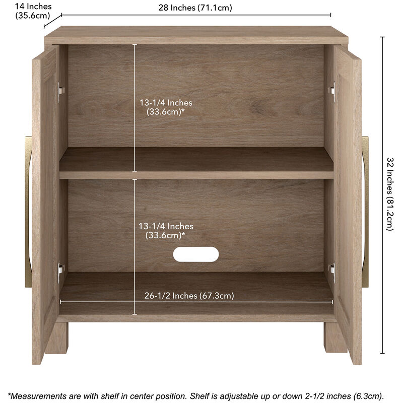 Hudson & Canal Chabot 28" Wide Rectangular Accent Cabinet -Antiqued Gray Oak, , hires
