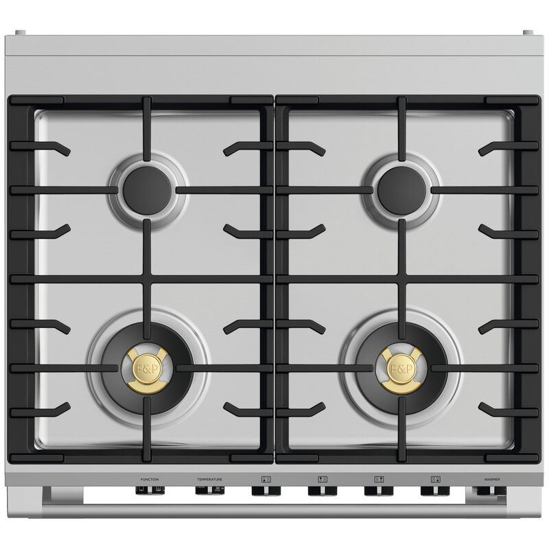 Fisher & Paykel Series 9 Classic 30 in. 3.5 cu. ft. True European Convection Dual Fuel Range with 4 Sealed Burners - Stainless Steel, , hires