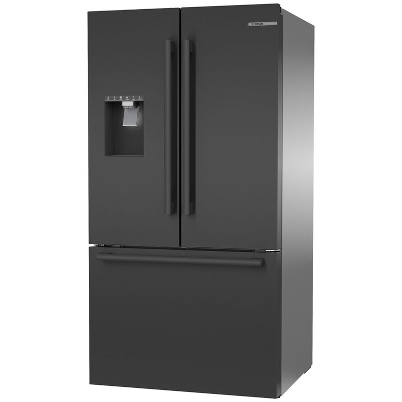 Bosch 500 Series 36 in. 26.0 cu. ft. Smart French Door Refrigerator with External Ice & Water Dispenser - Black Stainless Steel, Black Stainless Steel, hires