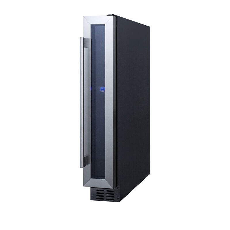 Summit 6 in. Undercounter Wine Cooler with Wood Racks, Single Temperature Zone & 7 Bottle Capacity - Stainless Steel, , hires