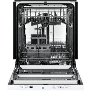 GE 24 in. Top Control Flush-Mount Dishwasher with 51 dBa Sound Level, Condensate Dry & Pocket Handle - White, White, hires