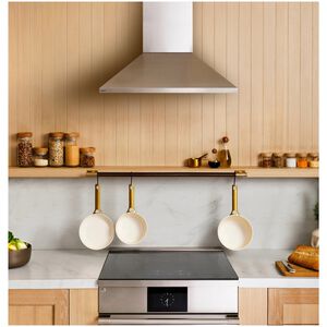 Monogram 30 in. Smart Convertible Chimney Style Range Hood with 4 Speed Settings & 1 LED Light - Stainless Steel, , hires