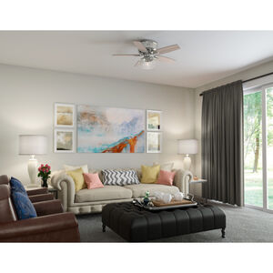Hunter Bennett 44 in. Low Profile Ceiling Fan with LED Light Kit and Remote - Brushed Nickel, , hires