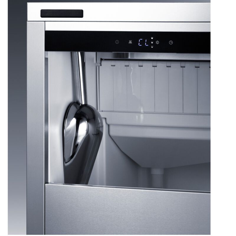 Summit 15 in. Built-In Left-Hinged Undercounter Ice Maker with 26 lb. Ice Storage, Auto-Defrost & Digital Control - Stainless Steel, , hires