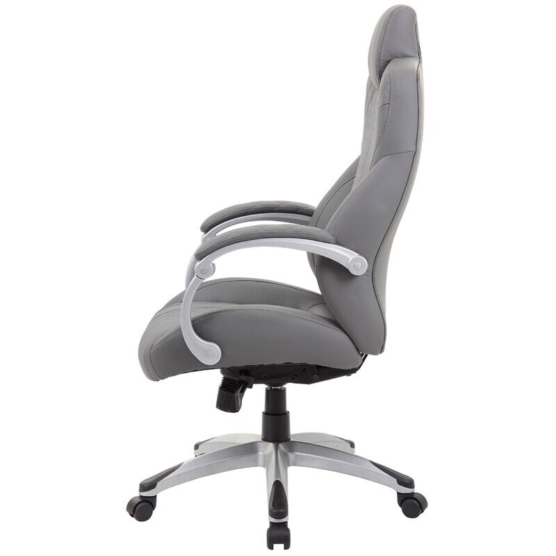 Boss Executive Hinged Arm Caressoft Chair - Gray, , hires