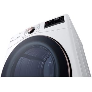 LG 27 in. 7.4 cu. ft. Smart Stackable Round-Door Gas Dryer with Built-In Intelligence, Sensor Dry, Turbo Steam, Sanitize & Steam Cycle - White, White, hires
