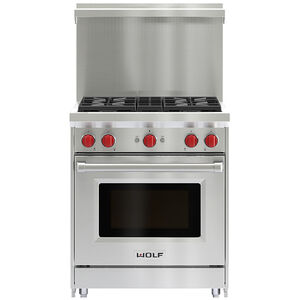 Wolf 30 in. 4.4 cu. ft. Standard Convection Gas Range with 4 Sealed Burners - Stainless Steel, , hires