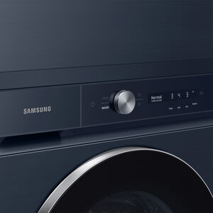 Samsung Bespoke 27 in. 7.6 cu ft. Smart Stackable Gas Dryer with AI Optimal Dry, Super Speed Dry, Sensor Dry, Sanitize & Steam Cycle - Brushed Navy, Brushed Navy, hires