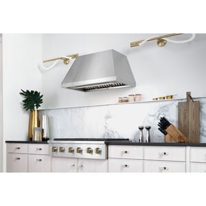 Monogram 36 in. Smart Ducted Standard Style Range Hood with 610 CFM, 4 Fan Speeds & 1 LED Light - Stainless Steel, , hires