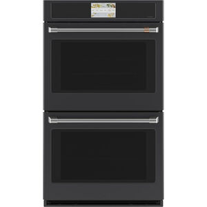 Cafe Professional Series 30 in. 10 cu. ft. Smart Top Control Electric Double Wall Oven with True European Convection - Matte Black, Matte Black, hires